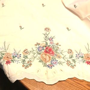 Scalloped Edge Curtains with Machine Embroidered Flowers